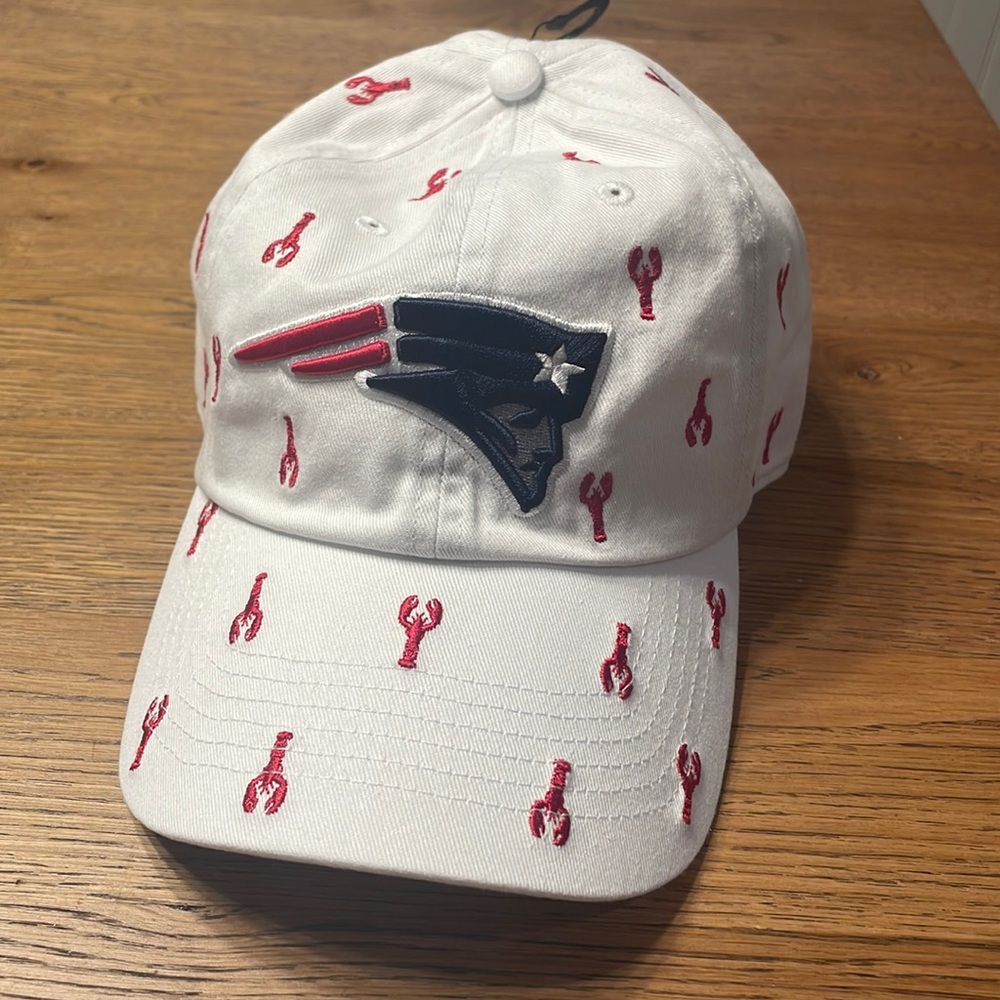 47 brand white patriots hat with lobsters